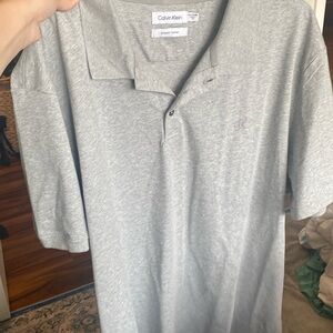 Light gray cotton men’s polo